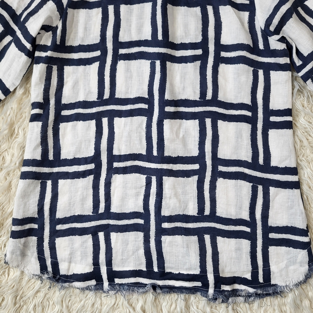 BOHO CHIC Linen Blouse Size Small - Picture 14 of 16